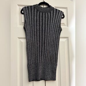 Destinee Sleeveless Crewneck Sweater Vest in Metalic